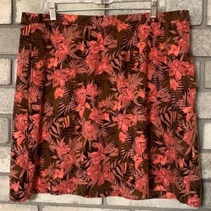 Denim&Co Vibrant Brown and Orange skirt medium EUC